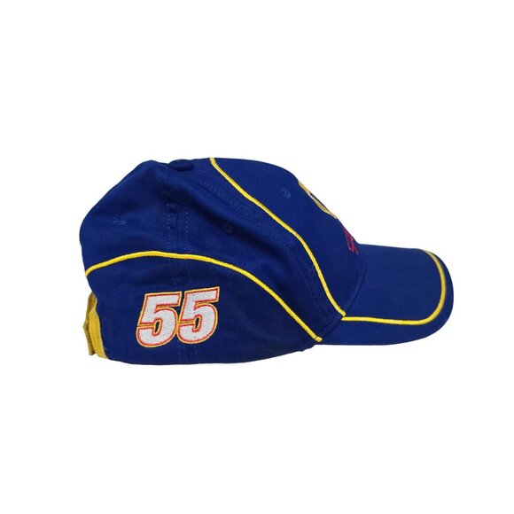 Vtg NAPA Racing Hat #55 Michael Waltrip Adjustable Strap Racing Cap Blue Yellow - Picture 5 of 10